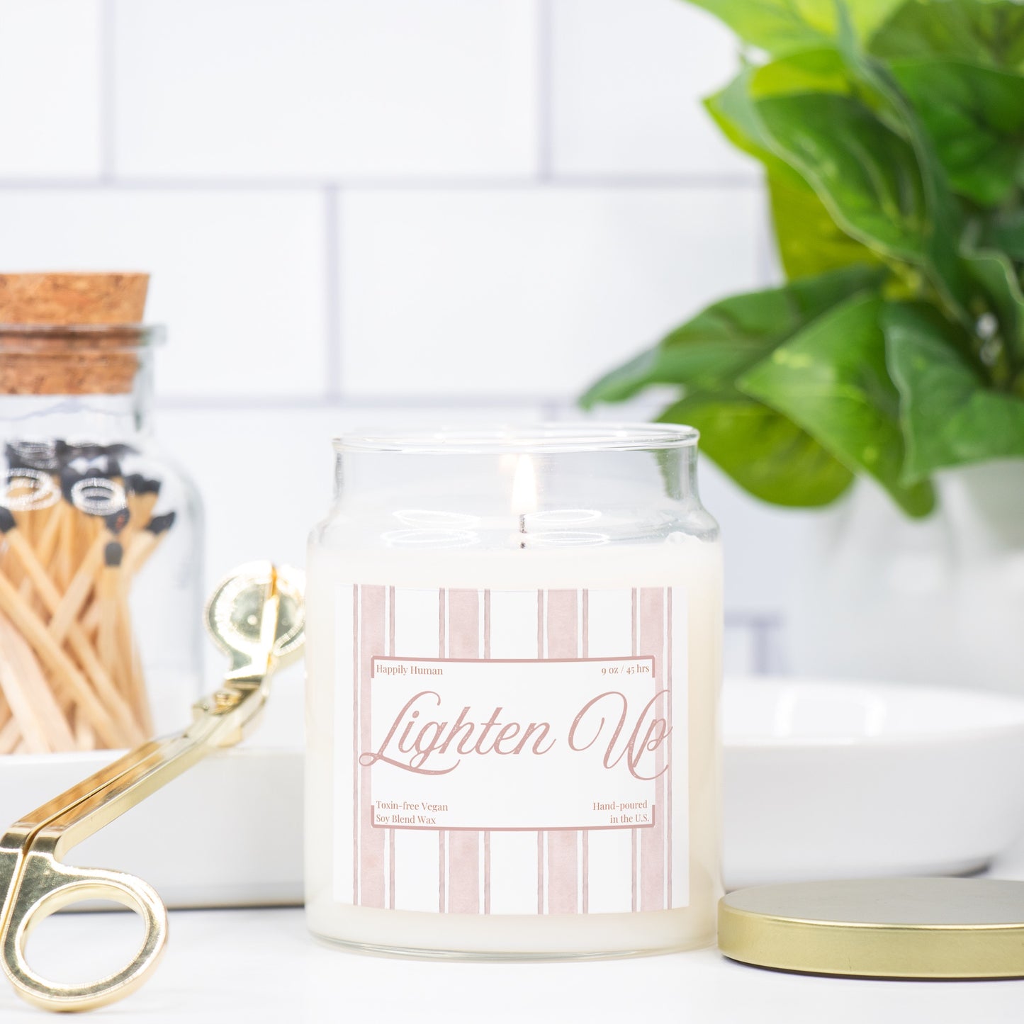 "Lighten Up" Candle Apothecary Jar 9oz